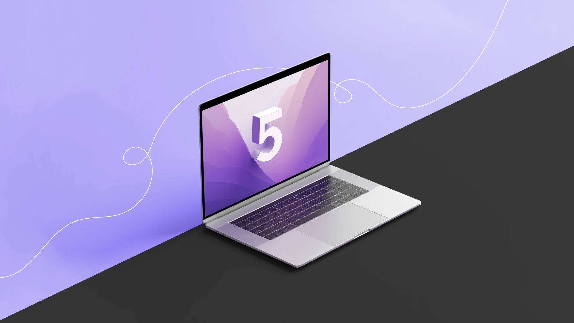 Laptop displaying the number 5 on screen, symbolizing top web development mistakes to avoid